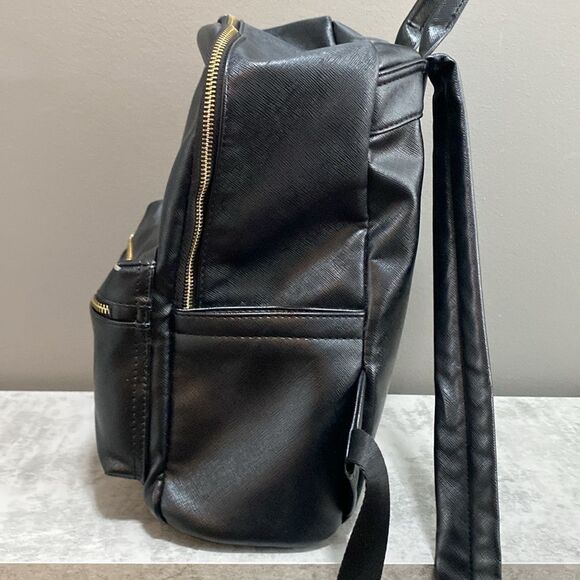 Colorland Black Faux Leather with Bright Red Interior Backpack Medium - Picture 9 of 16